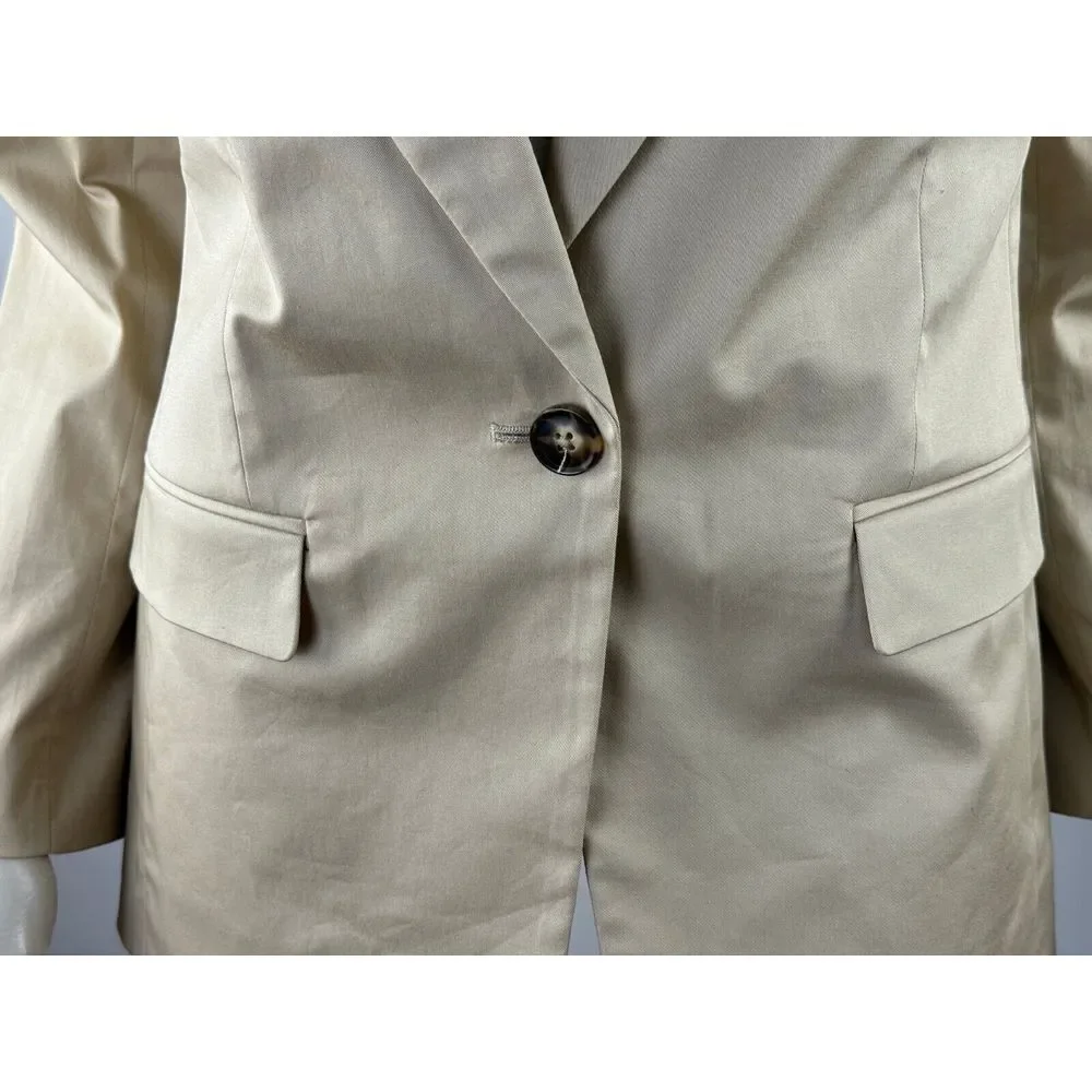 J‎ Crew Willa Blazer Women 6? $198 Stretch Cotton One Button Lined Jacket BG120